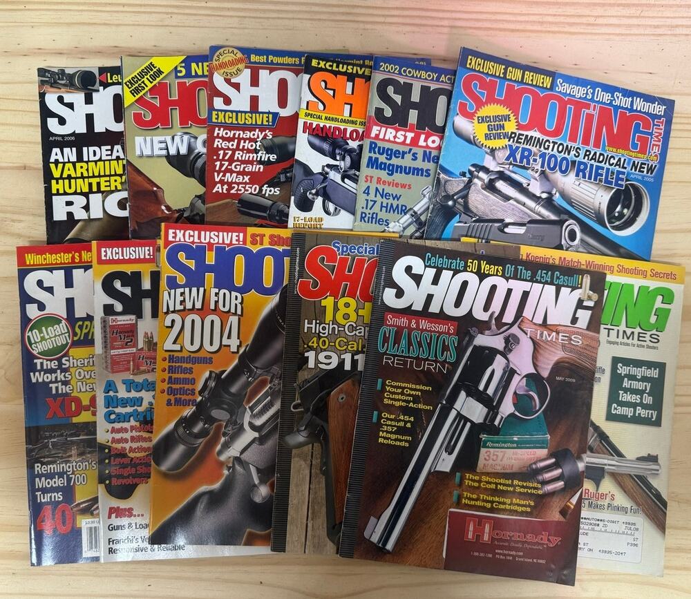 Lot of 12 Shooting Times Magazines 2000s Guns Hunting Advertisements